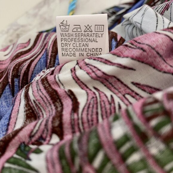 Size Small Jumpsuit Floral Foliage Sleeveless Blue Pink Adjustable Ananxianzi - Picture 7 of 7